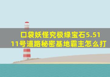 口袋妖怪究极绿宝石5.5111号道路秘密基地霸主怎么打