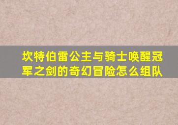 坎特伯雷公主与骑士唤醒冠军之剑的奇幻冒险怎么组队
