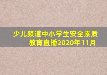 少儿频道中小学生安全素质教育直播2020年11月