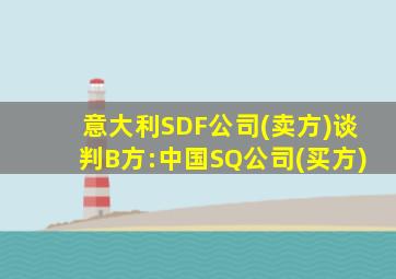 意大利SDF公司(卖方)谈判B方:中国SQ公司(买方)