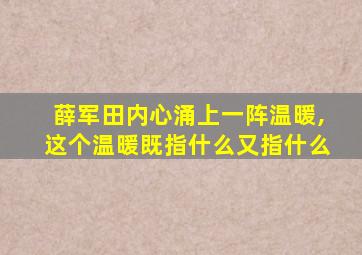 薛军田内心涌上一阵温暖,这个温暖既指什么又指什么